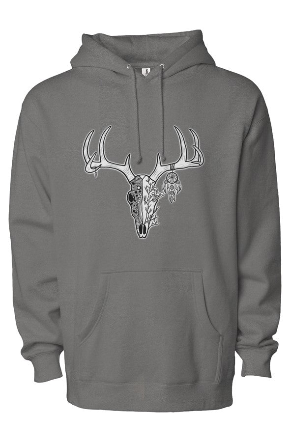 Tribal deer heavyweight pullover hoodie