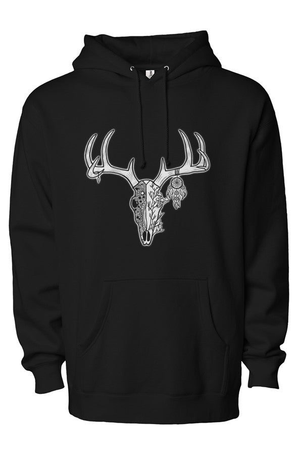 Tribal deer heavyweight pullover hoodie